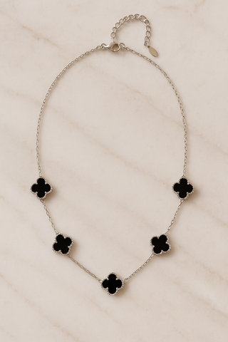 Collana donna Sangra a trifoglio nero in madreperl