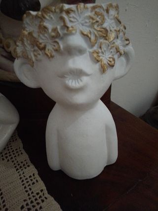 Vaso decorativo ceramica oro bianco