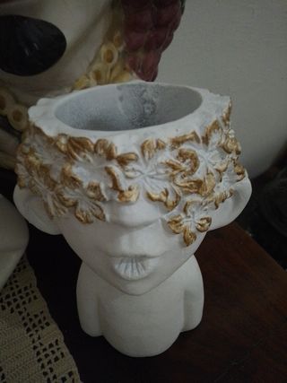 Vaso decorativo ceramica oro bianco