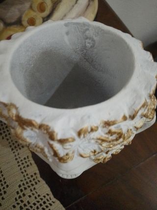 Vaso decorativo ceramica oro bianco