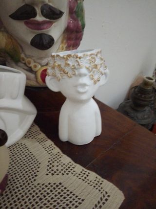 Vaso decorativo ceramica oro bianco