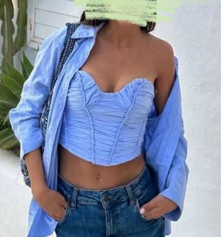 Top Corset Zara azul