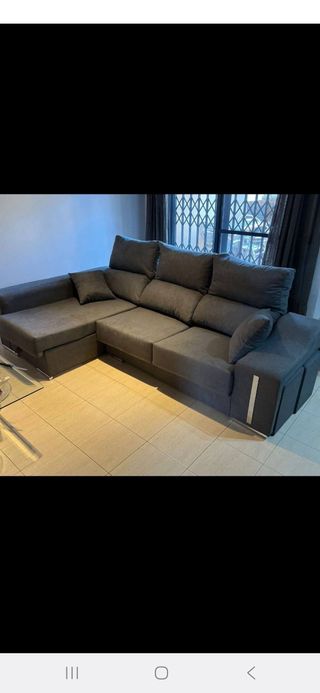 Sofá chaise longue gris baeg