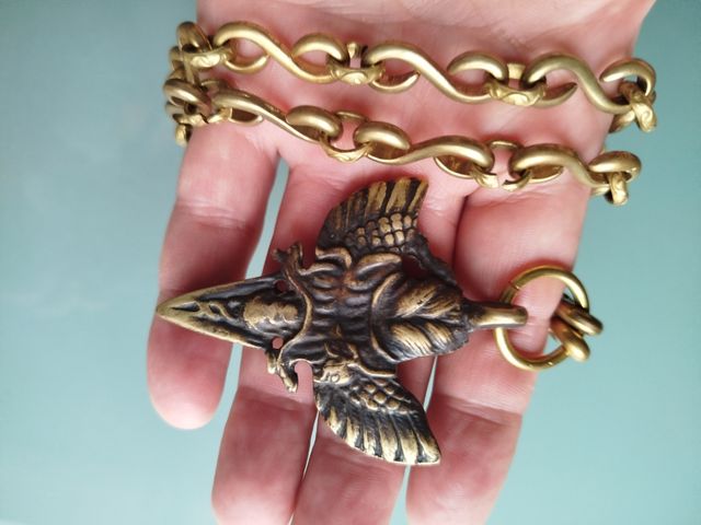 Collar Garuda Tibetano - dorado y azul