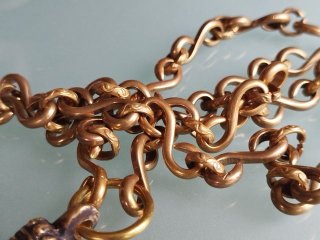 Collar Garuda Tibetano - dorado y azul