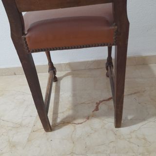 Silla vintage madera mimbre