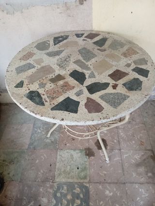 Mesa terraza redonda mosaico