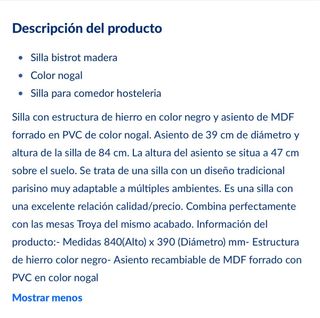 Silla Bistrot negra y marrón Wengue.