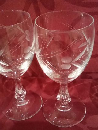 Juego Copas Vino Cristal templado