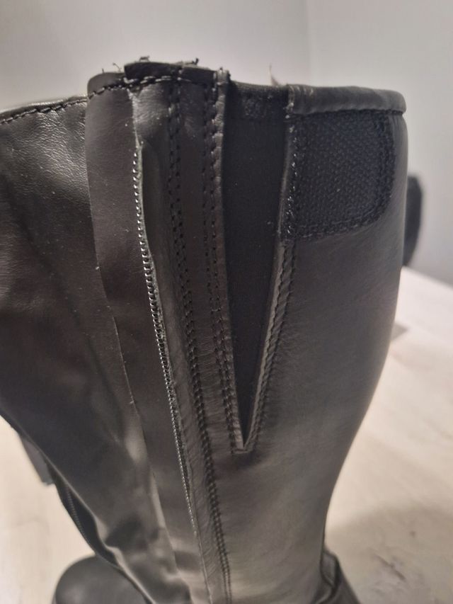 Botas moto piel Overlap mujer