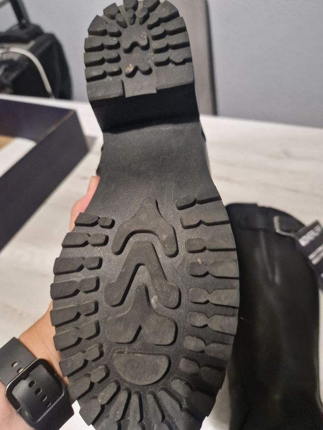 Botas moto piel Overlap mujer