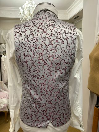 Chaleco Plata Brocado Hombre