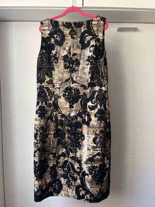 Vestido fiesta mujer - negro y dorado