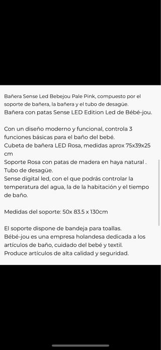 Bañera Bebe Jou - Rosa con sensor digital.