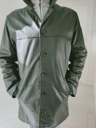 Cazadora cuero Jack & Jones negra