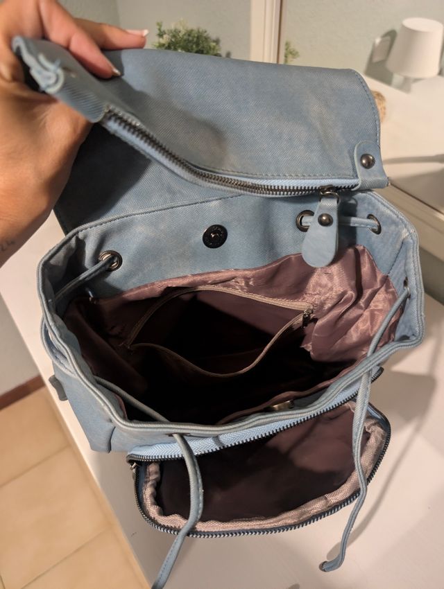 Mochila azul - Acabado vaquero