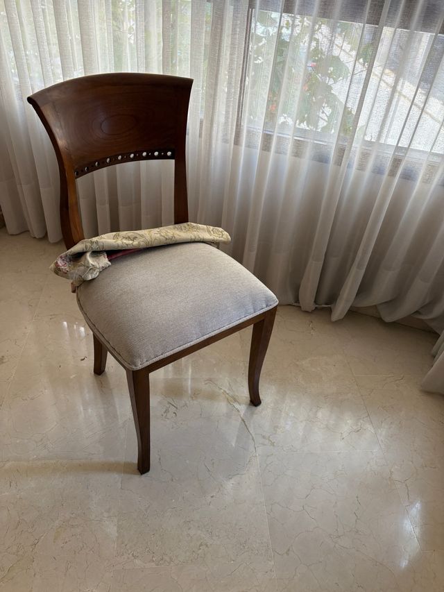 6 sillas comedor madera - beige