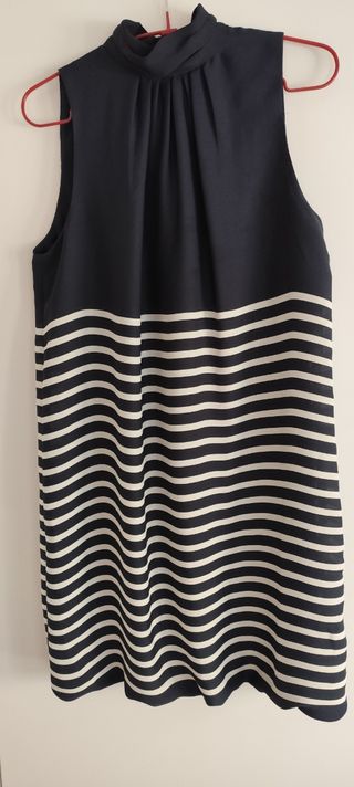 Vestido Zara rayas blanco-azul marino