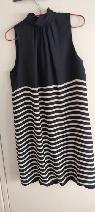 Vestido Zara rayas blanco-azul marino