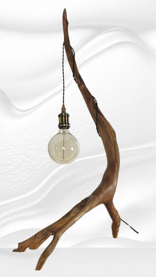 Lámpara de mesa o pie artesanal de madera