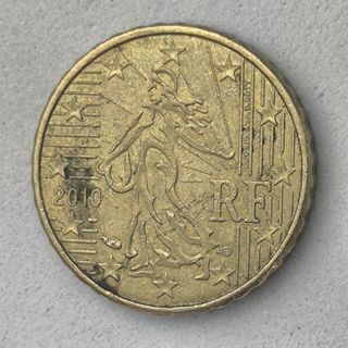 10-04030-francia 10 cent € - 2010 playas en mapa