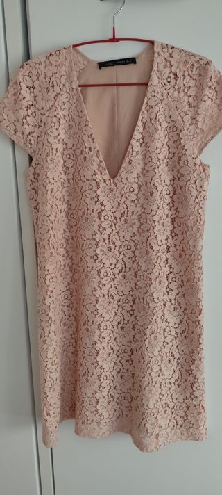 Vestido Zara encaje rosa