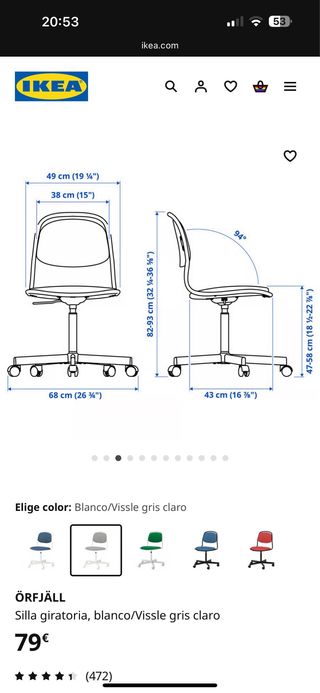 Silla oficina IKEA giratoria