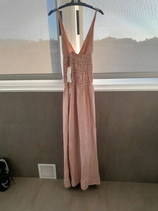 Vestido Zara rosa - largo