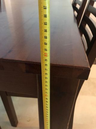 Mesa comedor madera maciza marron