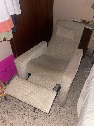 Sofá reclinable beige