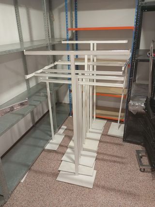 Percheros tienda (12uds) metal blanco