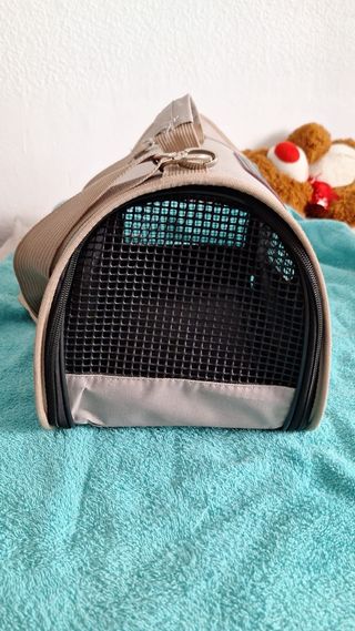 Transportín Mascotas Pequeño/ Marrón-Gris