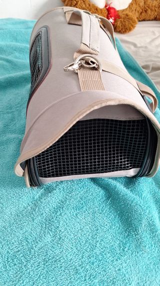 Transportín Mascotas Pequeño/ Marrón-Gris