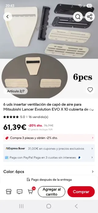 Capó Mitsubishi Lancer 2008+