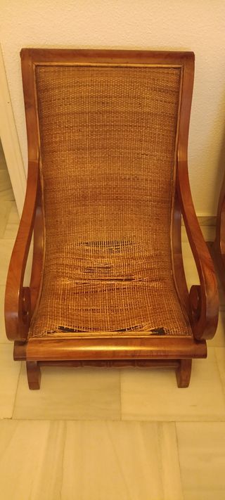 2 Butacas Madera Ratán