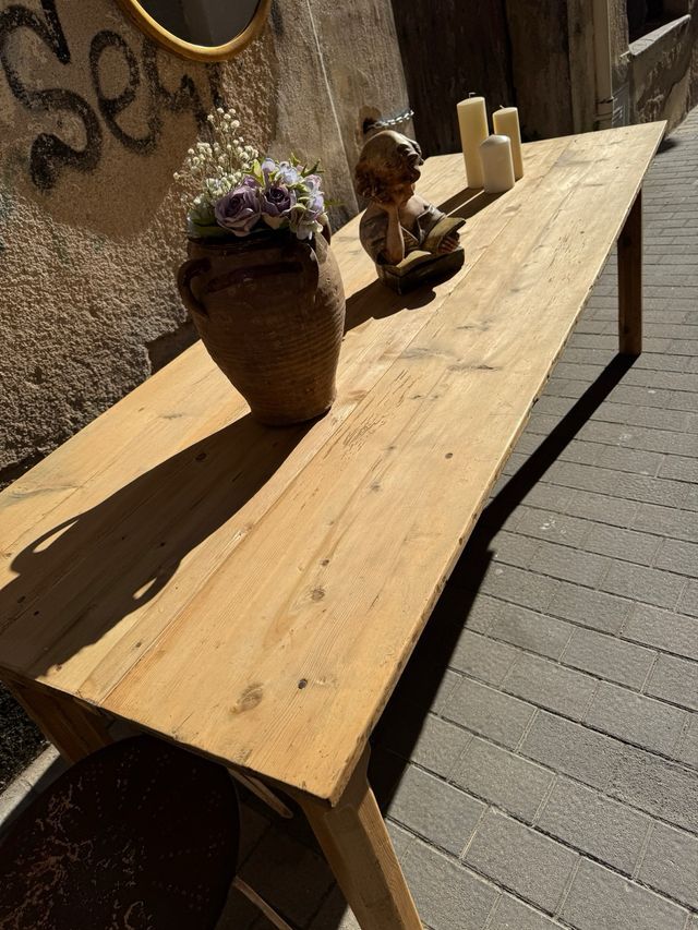 Gran Mesa antigua rústica de masía  - 232x82