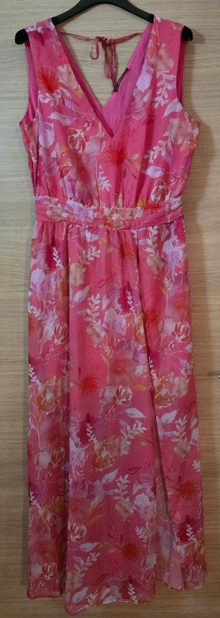 Maxi abito floreale rosa