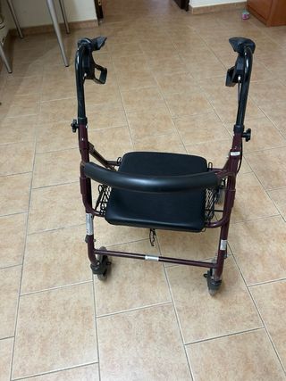 Andador con asiento y cesta