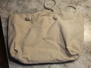 Borsa mare beige e blu