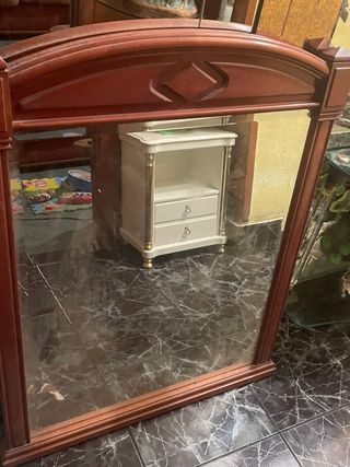 Espejo antiguo de madera vintage modernista