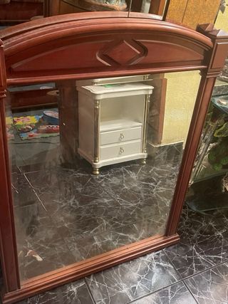 Espejo antiguo de madera vintage modernista