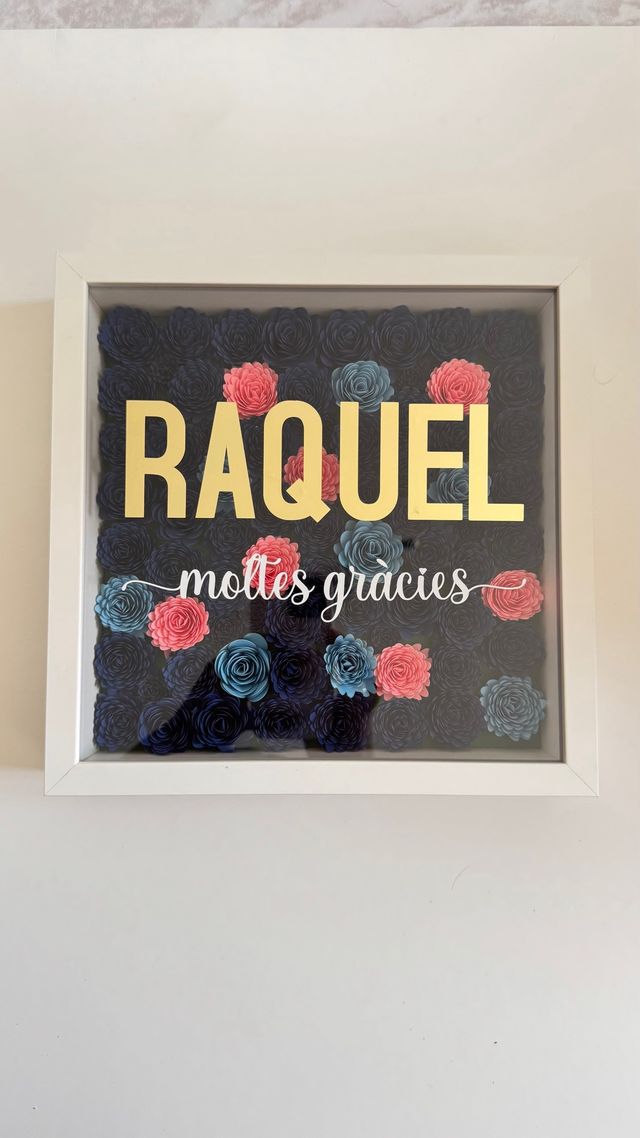 Cuadro flores papel hecho a mano