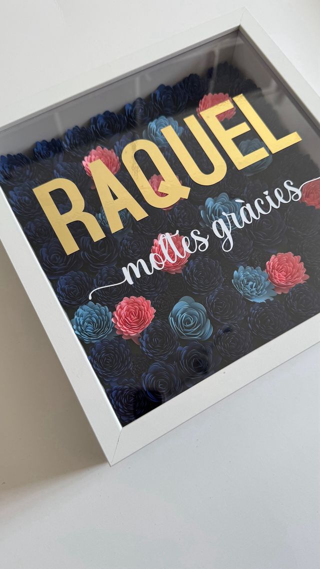 Cuadro flores papel hecho a mano