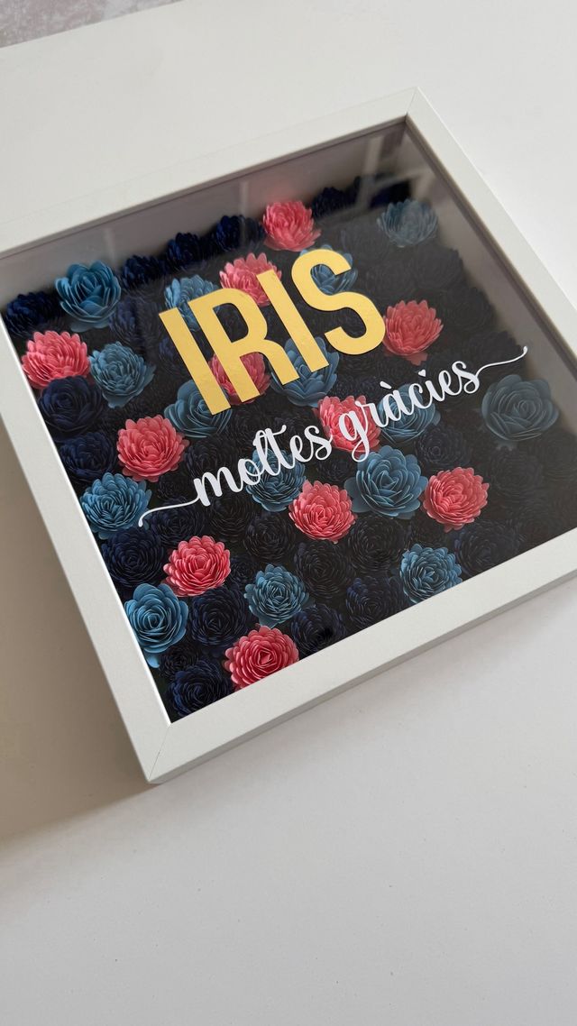 Cuadro flores papel hecho a mano