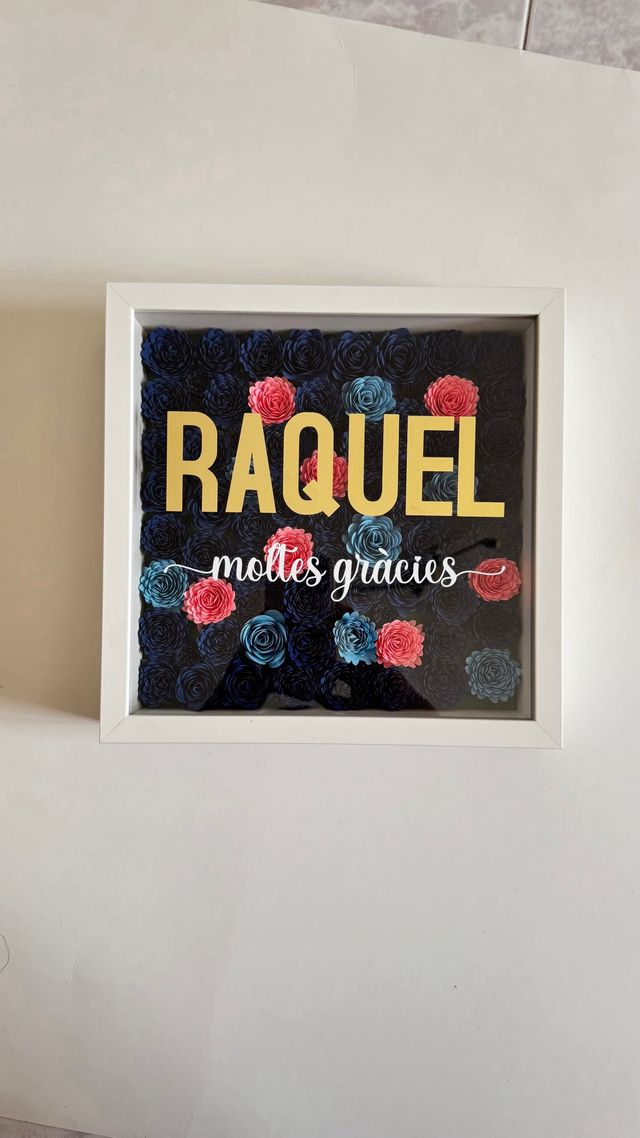 Cuadro flores papel hecho a mano