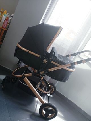 Carrito bebé - Plegable, Negro