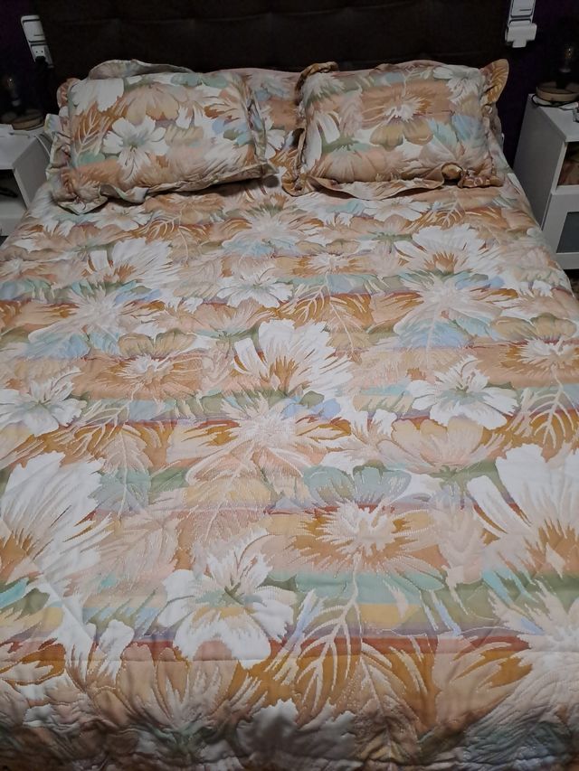 Colcha bouti estampada beige