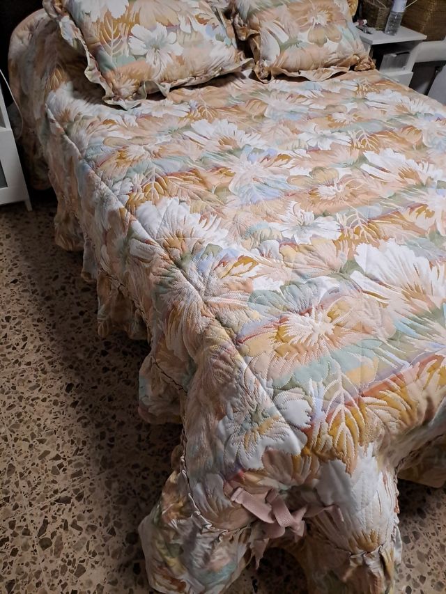 Colcha bouti estampada beige