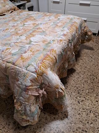 Colcha bouti estampada beige
