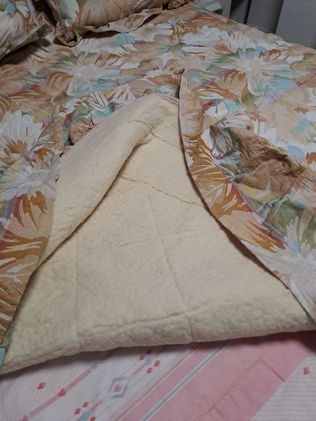 Colcha bouti estampada beige